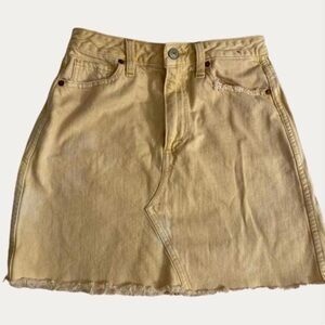 Abercrombie & Fitch Yellow Denim Mini Skirt